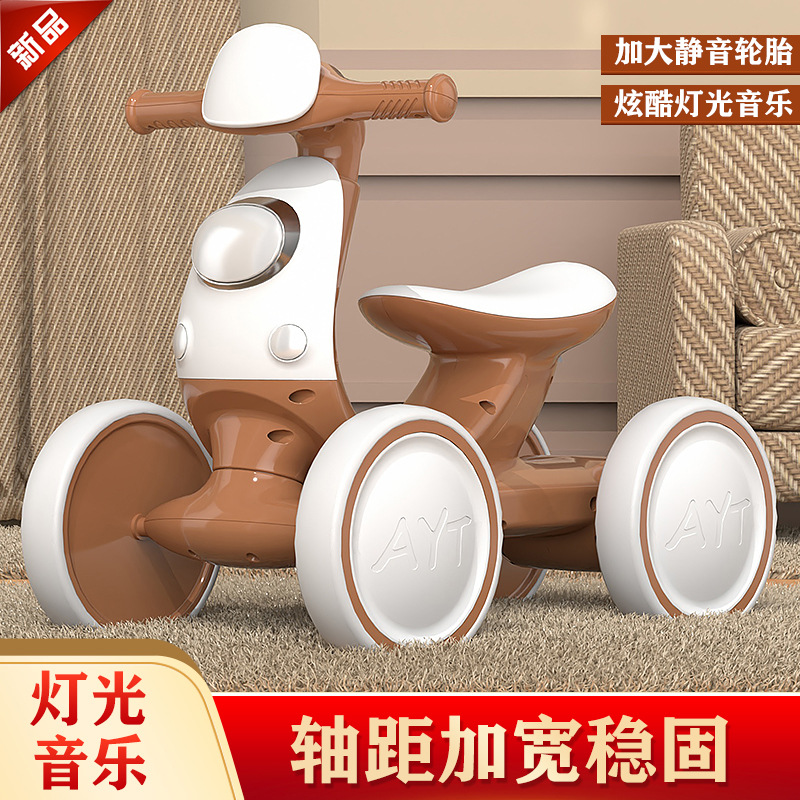 Children's Four-Wheel Balance Car 1-3 Years Old Baby Walker Infants without Pedal Children Sliding Luge