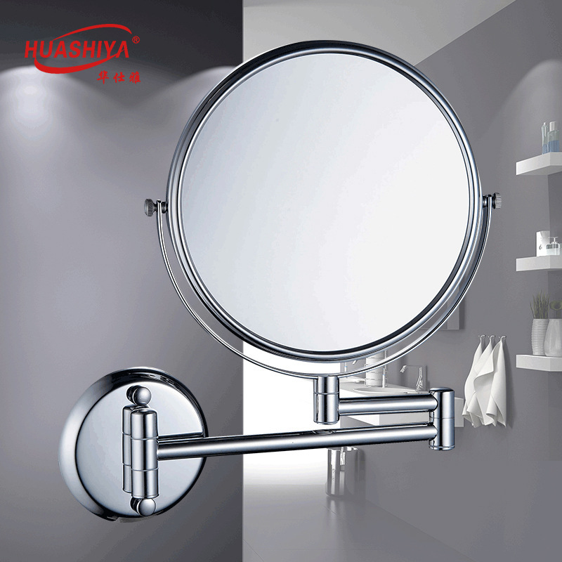 Hairdressing Mirror Hotel Bathroom Wall-Mounted Mirror Makeup Mirror Bathroom Wall-Mounted Double-Sided Foldable Mirror