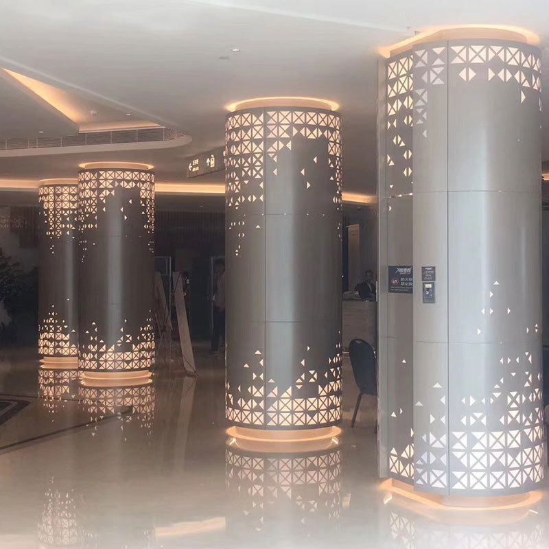 厂家供应冲孔铝板外墙包柱铝单板 建筑装饰包柱造型铝单板