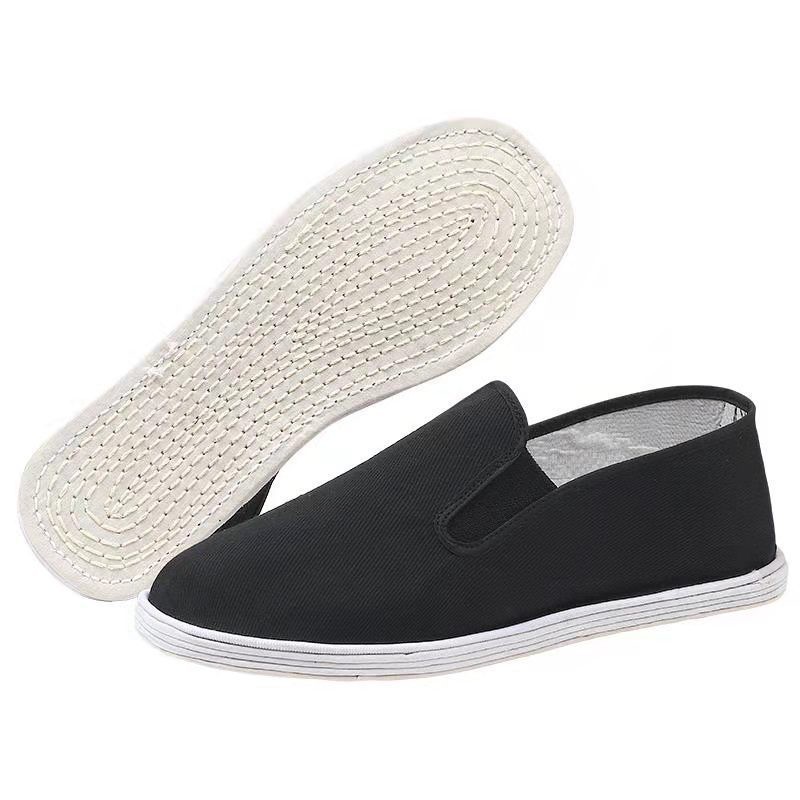 Old Beijing Handmade Pure Cloth Shoes Thick Soft Soled Strong Cloth Soles Home Casual Shoes Slip-on Men's Breathable Shoes