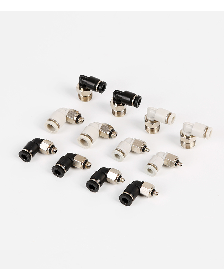 气动气管快速接头铜镀镍pl迷你型外螺纹弯通塑汽车配件料快插接头