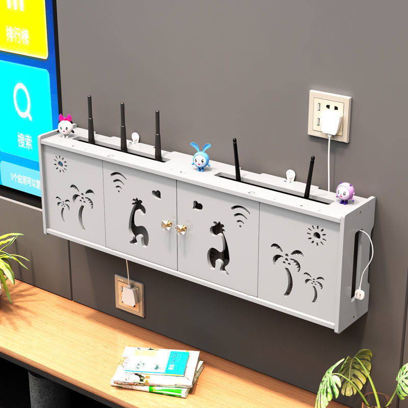 路由器收纳盒挂墙收纳wifi电视线遮挡箱电视柜客厅盒子网线装饰架