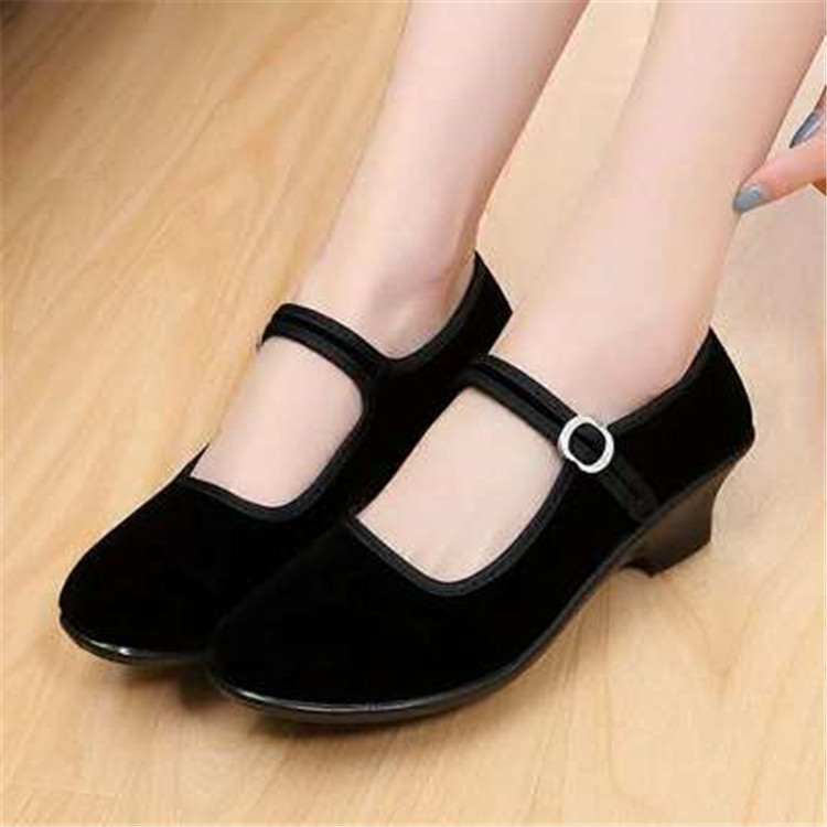 成人儿童大合唱八路军红军长征演出鞋军装专用黑色布鞋