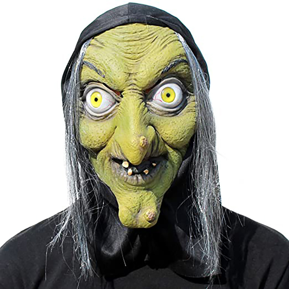 万圣节恐怖女巫面具乳胶头套 修女cosplay派对舞会女巫婆面具