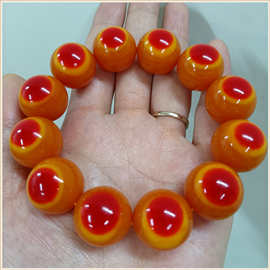 2022款仿鹤顶红鸟头原红手串20mm骨粉树脂钙化自然纹路明显厂家