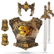 包邮儿童玩具罗马勇士盔甲铠甲可穿兵器盾牌仿真武士武器刀剑斧子