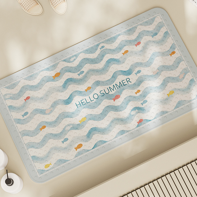 Summer Shower Non-Slip Mat Bathroom Suction Cup Floor Mat Children Elderly Falling-Resistant Mat Shower Room Bath Foot Mat