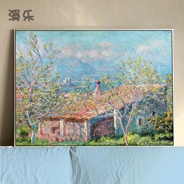 62n世界名画莫奈日出印象客厅墙面装饰画风景油画餐厅卧室玄关壁