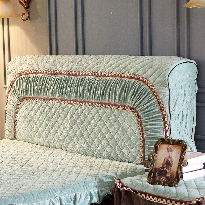 水晶绒欧式夹棉加厚弹力防尘罩全包床头罩床头套皮床头保护套布艺