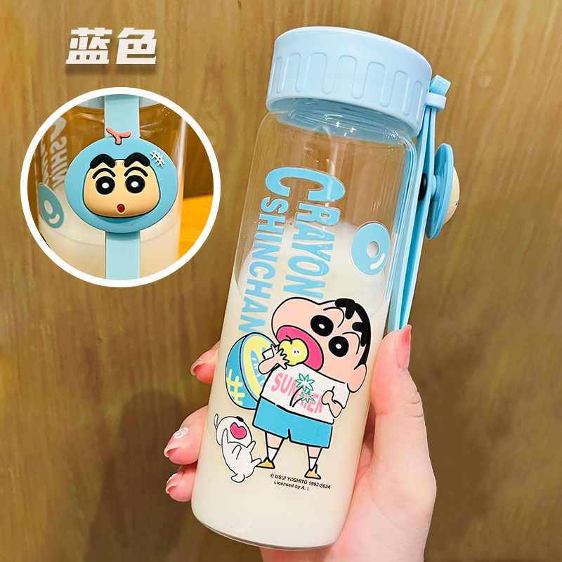 Cute Crayon Small New Water Cup Girl Good-looking Glass Portable Compact Student High Temperature Resistant Gift Cup