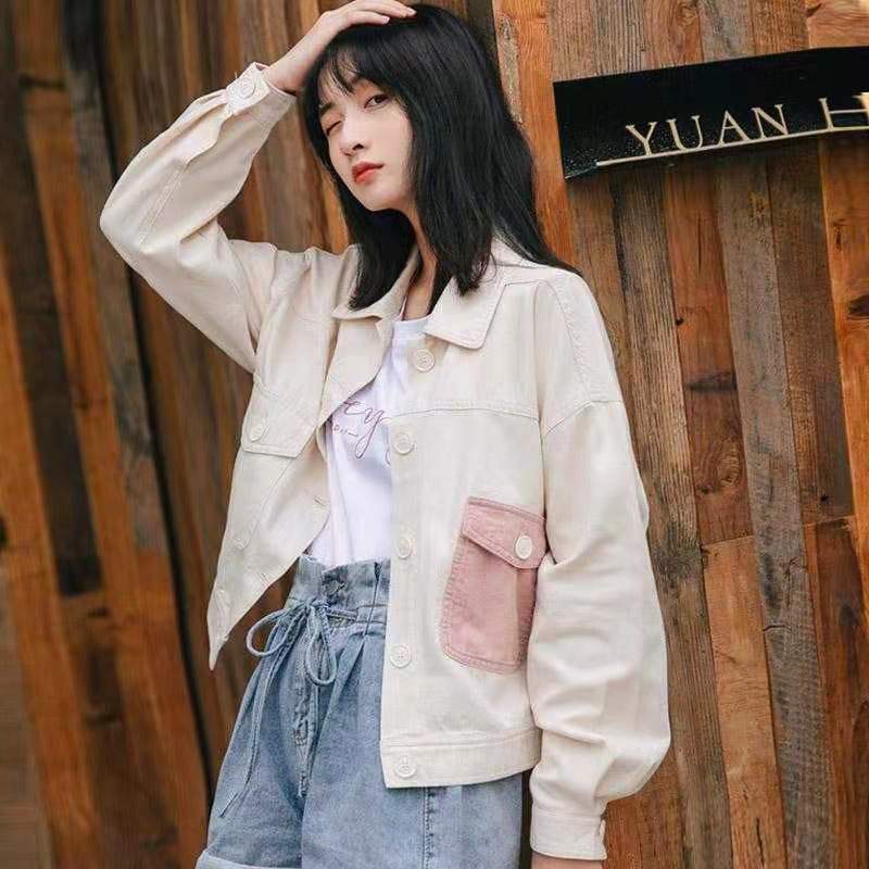 短款牛仔外套女装2021新款小个子大学生春秋宽松日韩版学院风ins