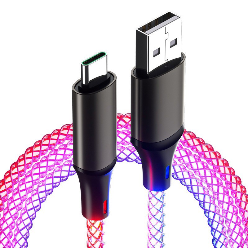 New RGB Illuminating Data Cable for Apple Android Typec5a Yao Magic Color Huawei Car Fast Charge Data Cable