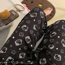 少女hellokitty春秋季睡衣可爱卡通韩版黑色高级感长袖家居服夏季