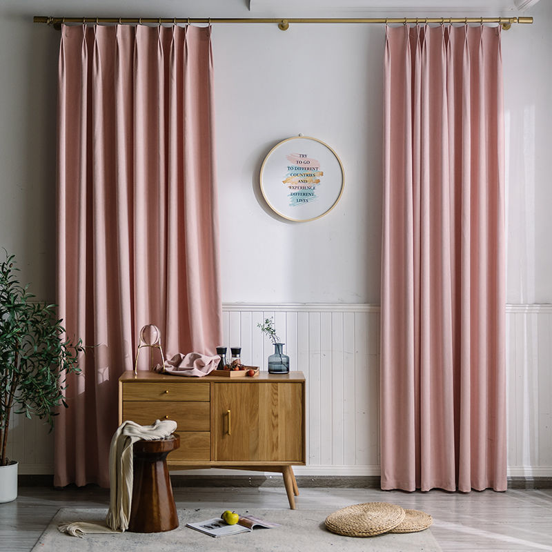 厂家热卖北欧羊毛绒奶茶系列窗帘 加厚遮光北欧轻奢不倒绒ins