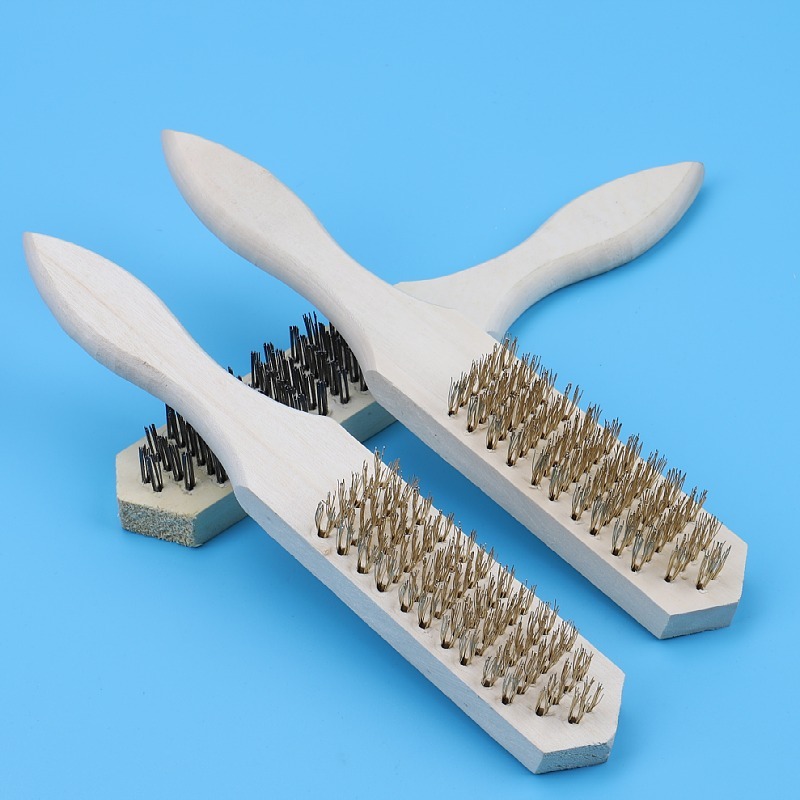 厂家批发钢丝刷 除锈打磨抛光钢丝刷 鱼鳞刷木柄刚丝刷工具钢丝刷