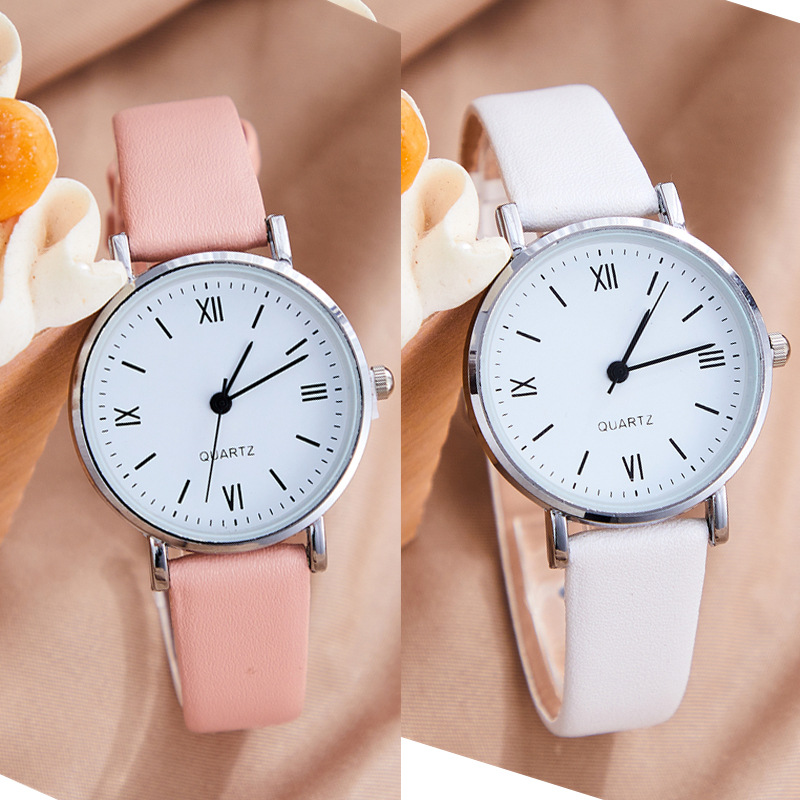 New Roman Cross-Border New Arrival Simple Women's Watch Simple Cute Student Girls Belt Watch in Stock Wholesale