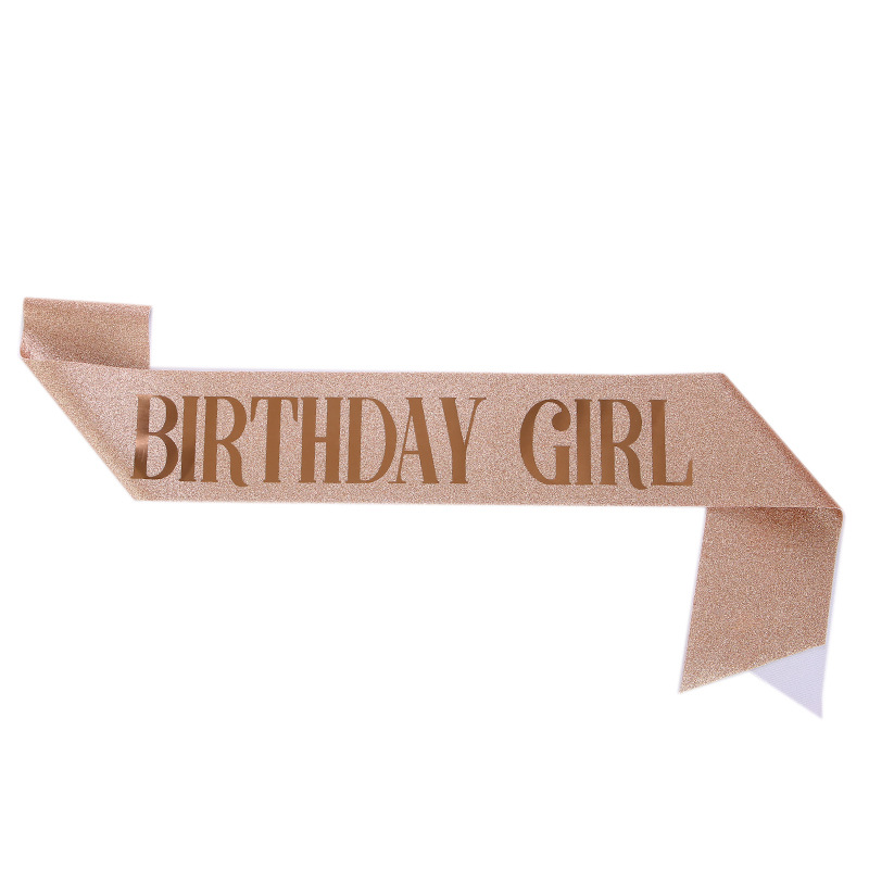 Birthday Party Gold Leaf Shoulder Strap Ceremonial Belt Birthday Girl Queen Birthday Girl Belt Shoulder Strap