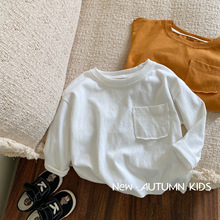 儿童纯色打底衫 2-7岁秋季韩国童装男童简约T恤小童秋装上衣DY030