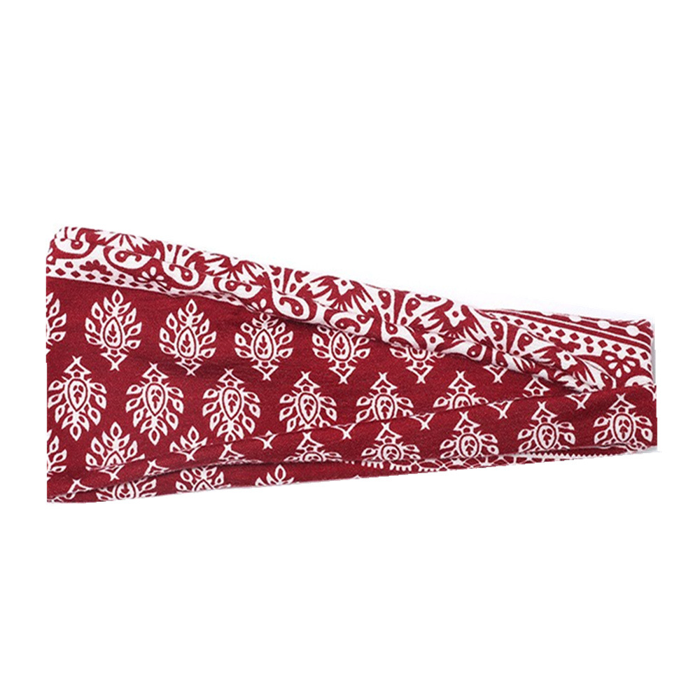 European and American Cross-Border Amazon Women's Hair Band Yoga Printed Headband Bohemian Elastic Turban Headband Headwear