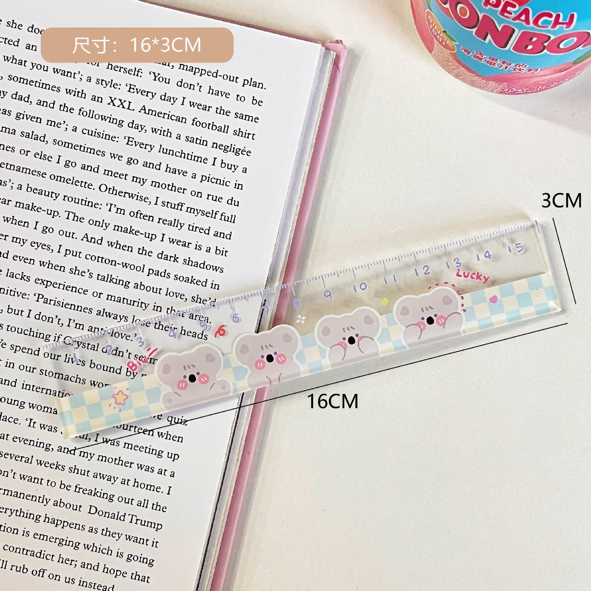 New Ruler Student Girl Heart a Scale Office Culture and Education New Style Cute Cartoon 15cm Ruler Wholesale