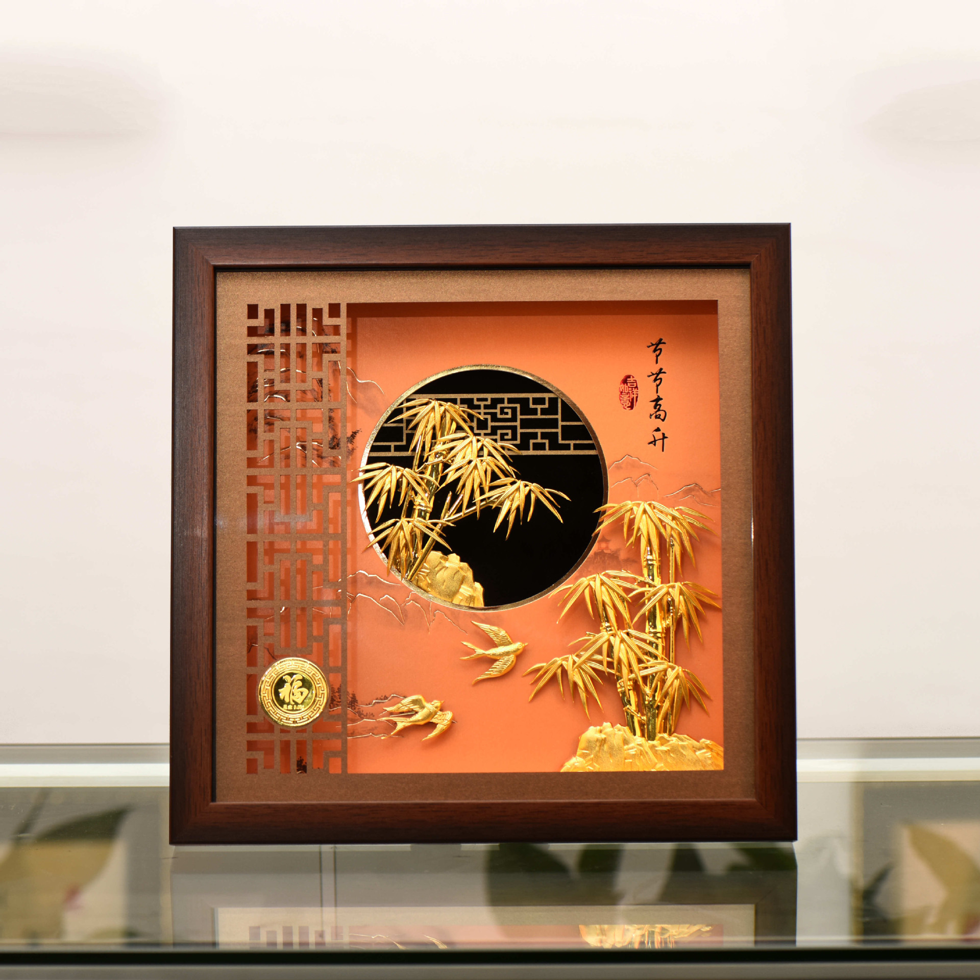 24k金箔装饰画摆件节节高升送同学老师同事领导步步高创意礼品画