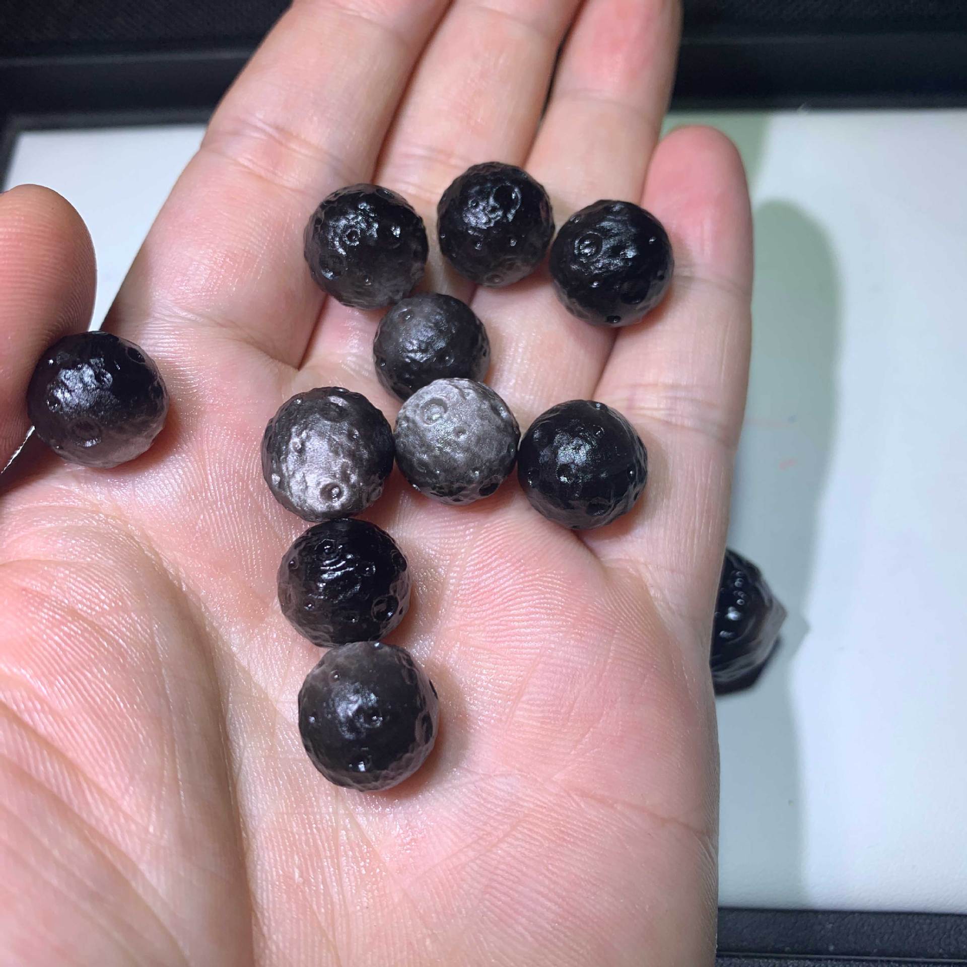 天然银耀石星球珠 银耀石陨石珠 月球珠散珠批发银耀手链diy配件