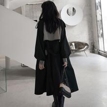 chic赫本风衣外套女设计感2023年新款小个子格子拼接大衣