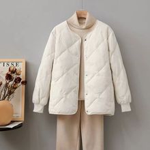 菱格羽绒棉服女短款轻薄棉袄女外套2023年冬季新款小个子学生兰之
