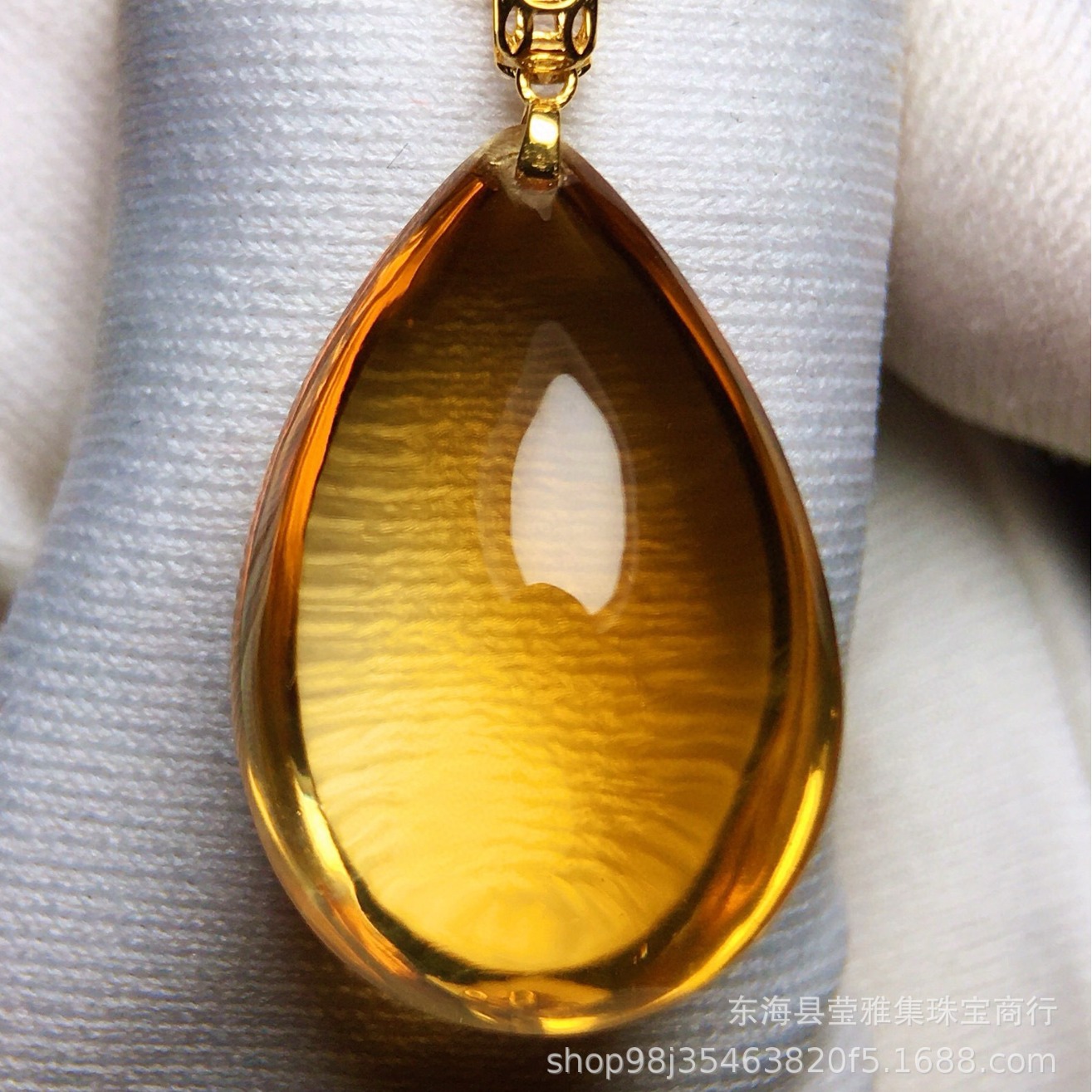 天然18k金镶嵌巴西黄水晶水滴吊坠毛衣链精品黄水晶水滴吊坠-阿里巴巴