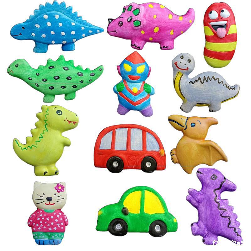 娃娃石膏摆摊涂色制作白坯大号手工胚涂色白恐龙模型上色模型涂鸦