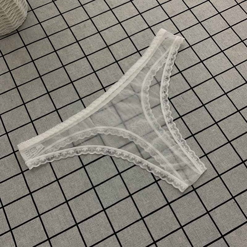 女土内裤透明全毛露走光丁字裤火辣性惑情调蕾丝女士透视冰丝无痕-阿
