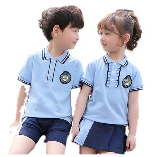 小学生夏季校服定制 上海定做短袖夏装小学生校服 男女学院风校服
