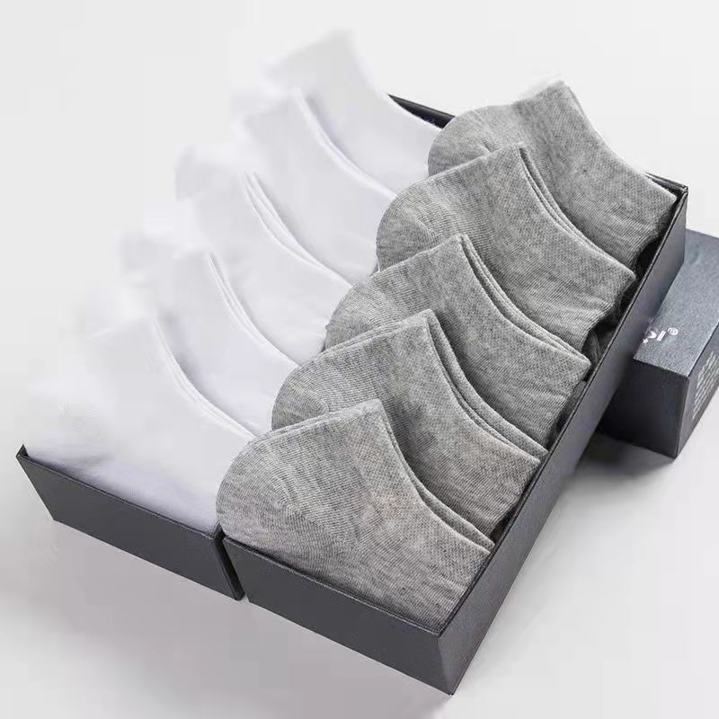 Socks Male Socks Cotton Socks Jacquard Solid Color Black White and Gray Adult Cotton Socks Men Spring and Summer Socks Wholesale