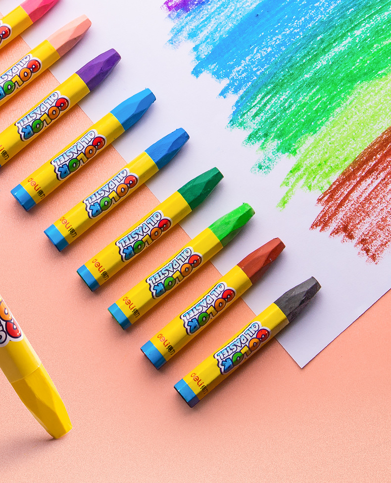 得力油画棒24色儿童幼儿园用小学生不脏手炫彩蜡笔可水洗彩色笔