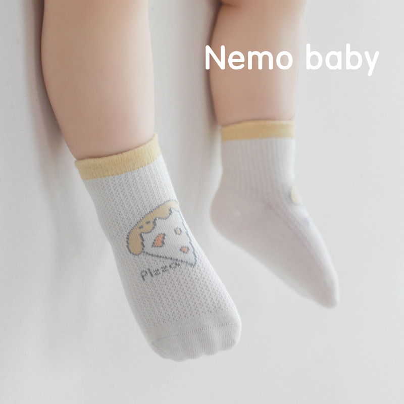 2022 Summer New Baby Socks Ultra-Thin Mesh Newborn Baby Cotton Socks Cute Cartoon Children's Tube Socks