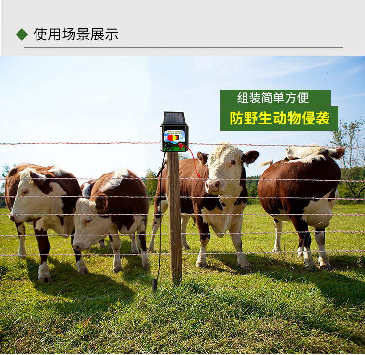 畜牧电围栏 太阳能电围栏 农场养殖牛马羊牧场电围栏 电子围栏器