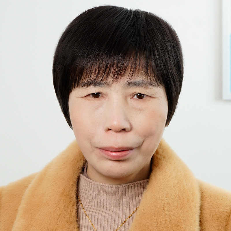 化疗后女士假发短发直发妈妈款光头专用黑色真发全头套夏季轻薄款