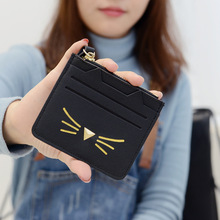 厂家批发现货纯色可爱零钱包萌趣猫咪一体卡包零钱包证件包公交卡