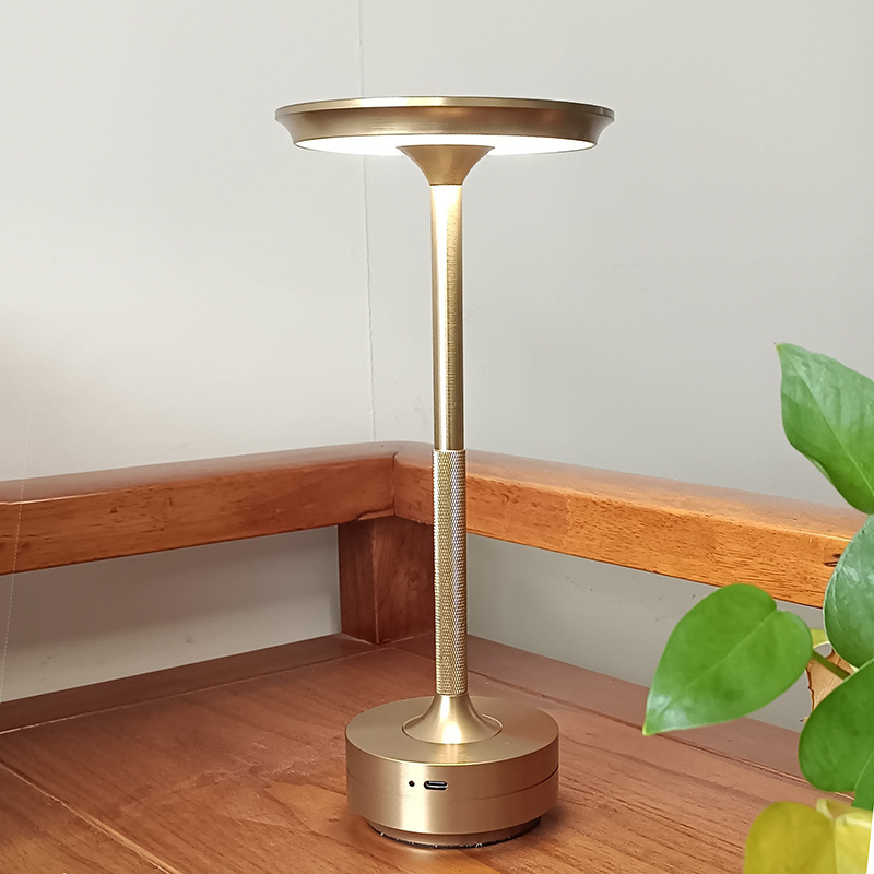 Aluminum Brushed Table Lamp KC/UL Certified Battery Samsung LED Atmosphere Touch Restaurant Hotel Bedside Eye-Protection Reading Lamp
