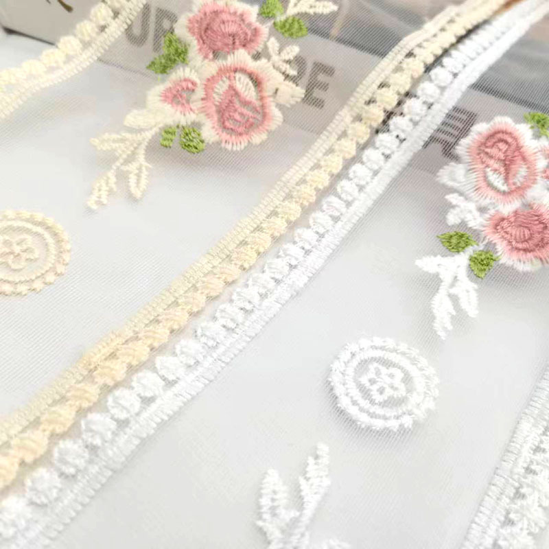 factory direct sales 9cm milk silk mesh lace diy embroidery mesh lace bow headdress material