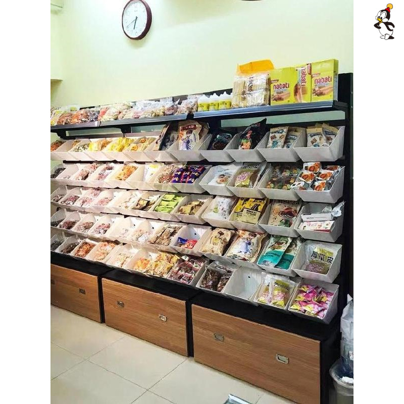 超市便利店货架柜台仓储架散装散货干货自由副食显示格子铺棒棒糖