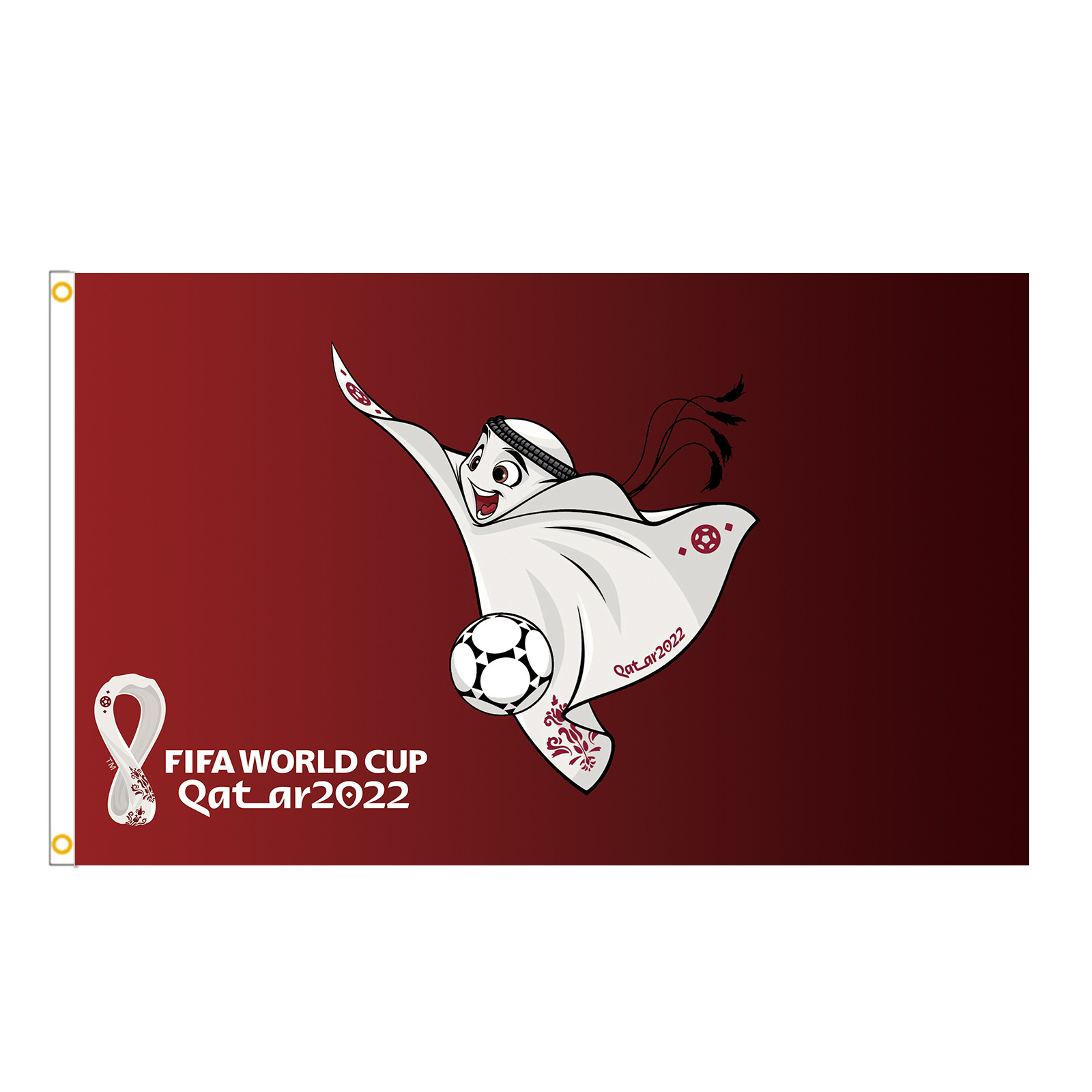 2022年卡塔尔 足球世界杯 吉祥物旗帜 挂旗 90*150cm