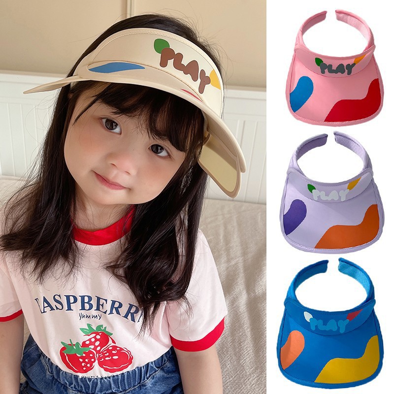 Korean Trending Graffiti English Topless Hat Children Hat 24 Spring and Summer Korean Style Baby Baby Leisure Sun Protection Sun Hat