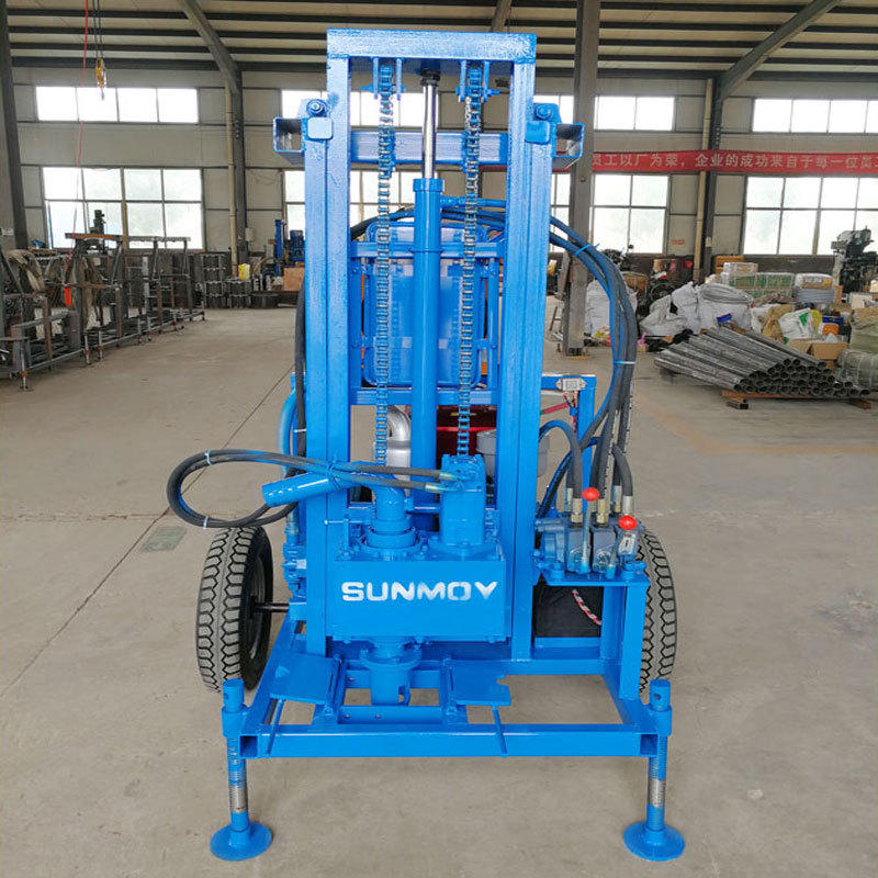 小型民用柴油液压打井机设备 100米深水农用钻井机 道路施工勘察