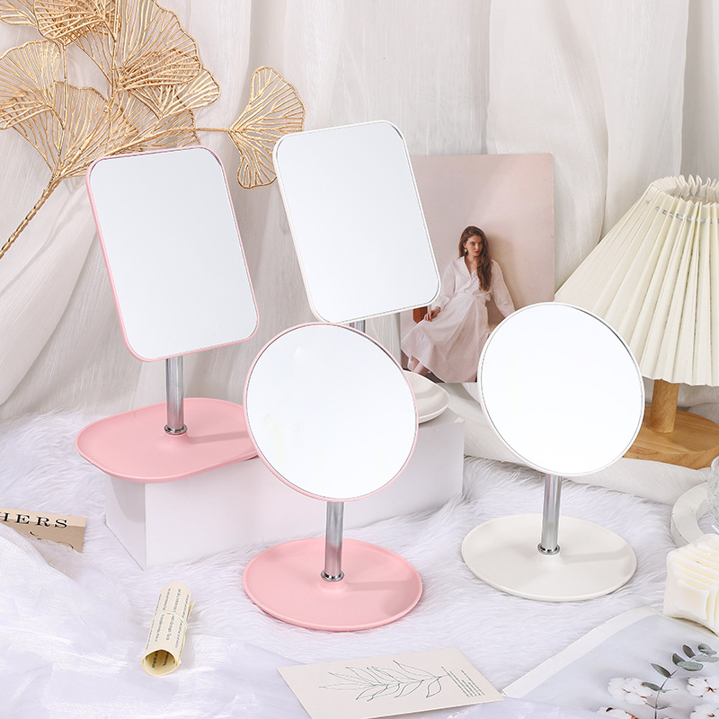 Mirror Desktop Makeup Mirror Hd Stand Princess Mirror Girl Student Dormitory Desktop Dressing Mirror Simple Hairdressing Mirror