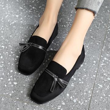 女鞋单鞋春夏季时尚百搭软底豆豆鞋女上班通勤工作鞋老北京布鞋女