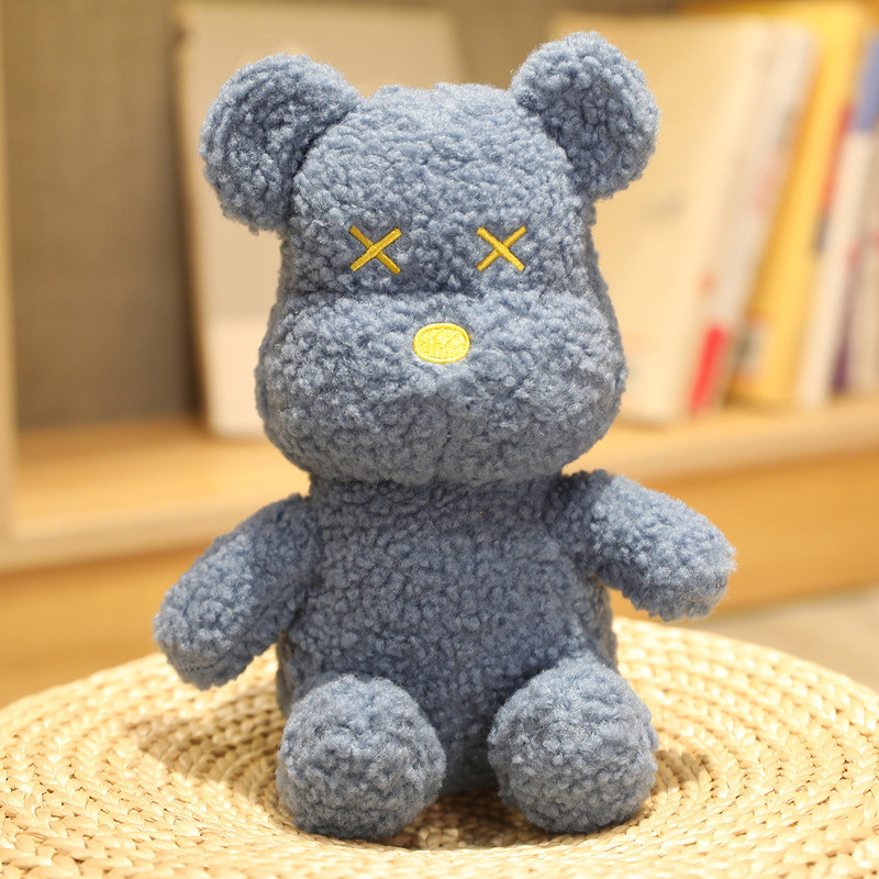 潮牌暴力熊公仔玩偶小号四色泰迪绒坐姿bearbrick积木熊毛绒玩具