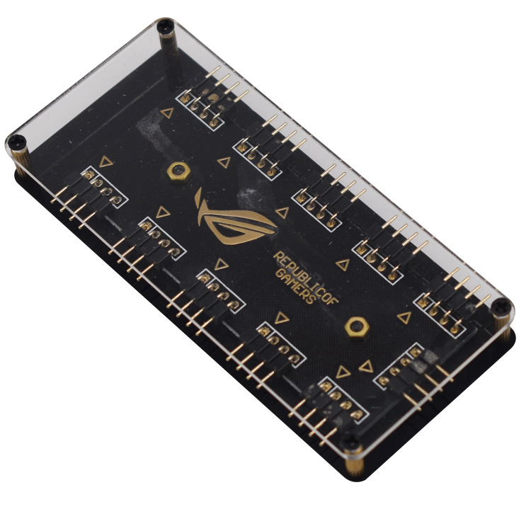 rgb风扇12v 4针argb灯带5v 3针四针pwm温控集线器神光同步控制器