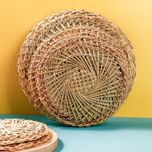 批发蒸包子松针垫草垫圆形手工编织蒸笼垫馒头小笼包垫子笼屉垫