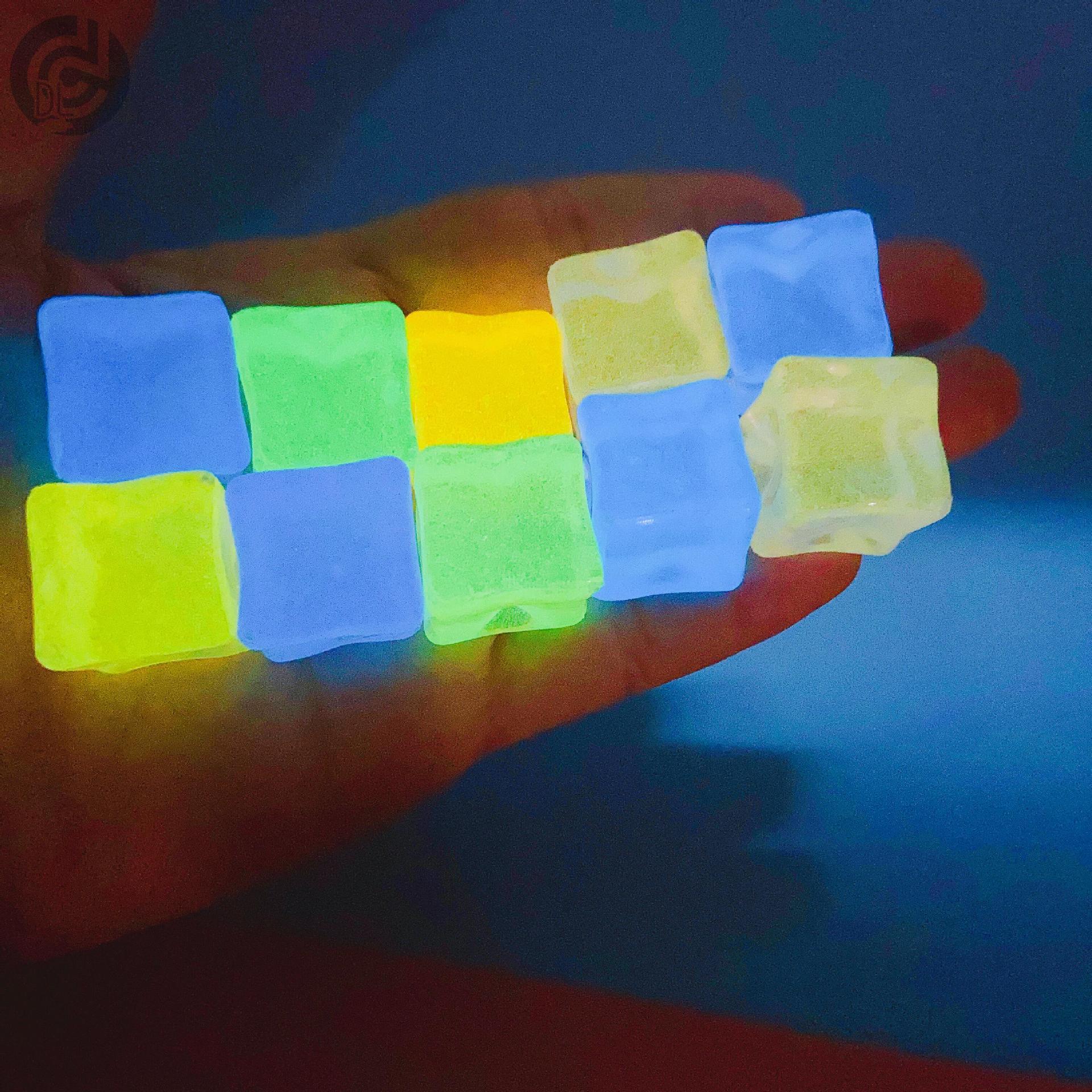 Luminous Square Ice Cube Photo Props Internet Celebrity Happy DIY Ornament Accessories Color Luminous Ice Cube 18 Luminous Ice